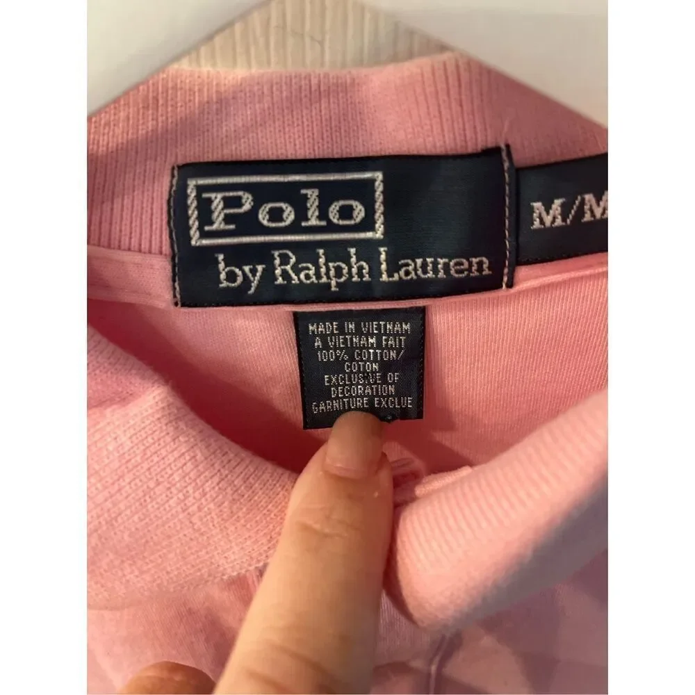Polo Ralph Lauren Super Soft Pink Polo Shirt sz M EUC